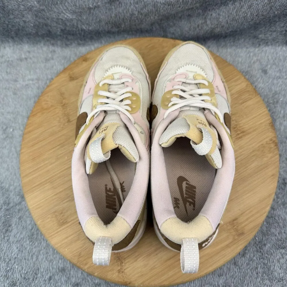 Nike Air Max 90 Futura Shoes Womens Size 8 Beige Pink Mesh Sneakers DZ4704-100